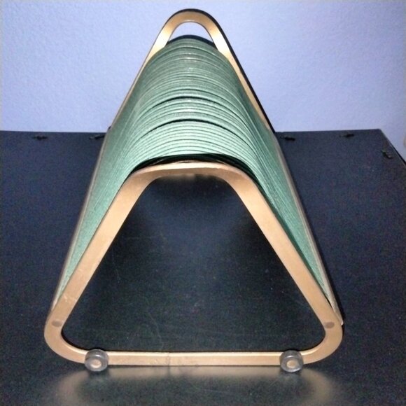 Luric Steel Record Holder, Green Wire Rack, Vintage 1940s, Very Rare - Picture 5 of 8